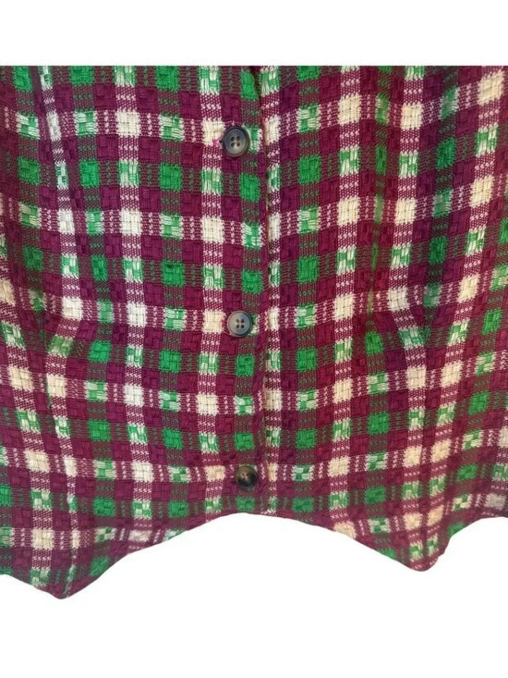 New Saint Geraldine Medium Plaid Button-Up Vest With Satin Lining